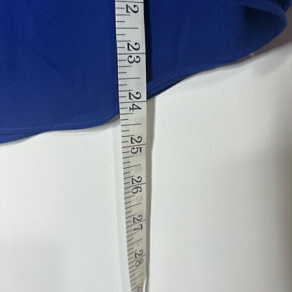 Talbots Royal Cobalt Blue Blouse Tie Wrist Sleeves NWT - Picture 8 of 8